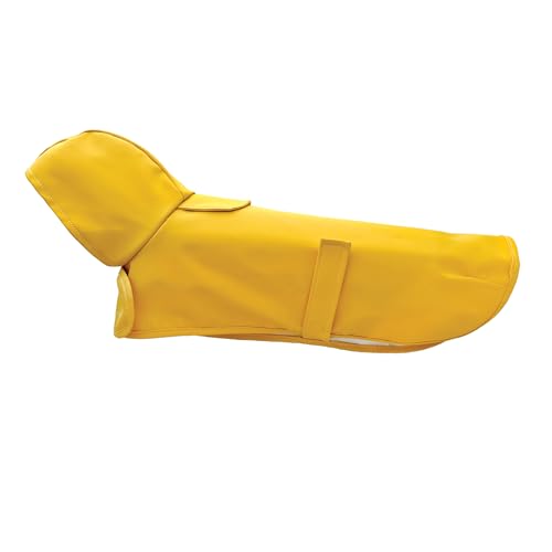 Dachshund Raincoat - Waterproof & Windproof Dog Jacket for Long Weiner Dogs, Adjustable Fit, Harness Hole - Yellow, X-Small - size: X-Small