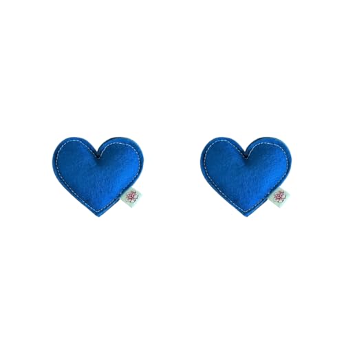 Catnip Toy – Heart Shape, Organic Catnip, 100% Wool Felt, Grown & Made in The USA - Blue, 2 Pack - color: Blue, size: 2 pack