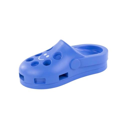Fuzzl Shoe Dog Toy Puzzle Treat Toy – Natural Rubber Chew Toy – Durable, Interactive Enrichment Feeder – Eco-Friendly, Non-Toxic & Dishwasher Safe – Blue - style: Clog Blue