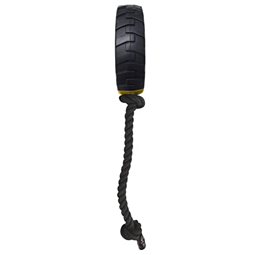 Tonka Mega Tread Rope Tug Dog Toy, Lightweight, Durable and Water Resistant, 15 Inches, for Medium/Large Breeds, Single Unit, Yellow/Black - size: 15 in Mega Tread