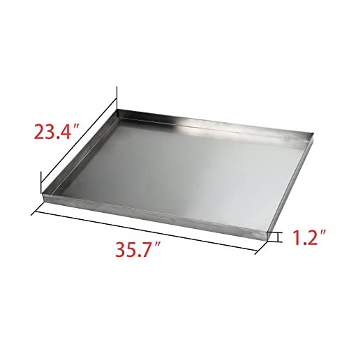 35.7 x 23.4 Stainless Steel Replacement Pan for Dog Crate, Floor Pan for Feeding Bowl Leakproof Chew-Proof and Crack-Proof - size: 35.7"x23.4"