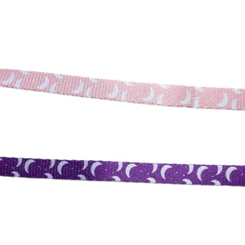 Pack of 2 Cat Collars Breakaway with Bell Safety Buckle, Moon Style, Adjustable Cute Comfy Kitten Collars for Girl Boy Kitty Puppy Small Pets, 8-11" - color: Purple & Pink, Pack of 2