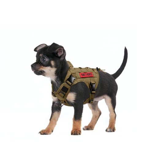 OneTigris Tactical Dog Harness Vest,No-Pull Service Dog Vest with Hook & Loop Panels,Adjustable Dog Vest Harness for Walking Hiking Training(Coyote Brown,XS) - color: Brown, size: XS