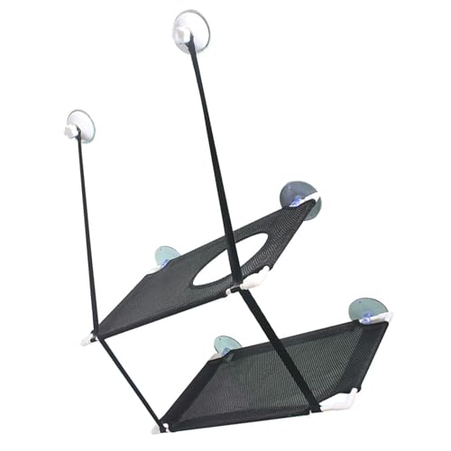 FILFEEL Cat Hammock Double Layer Hanging Installation with Strong Suction Cup Soft Window Perch for Cats (Black 2 Layer) - color: Black 2 Layer