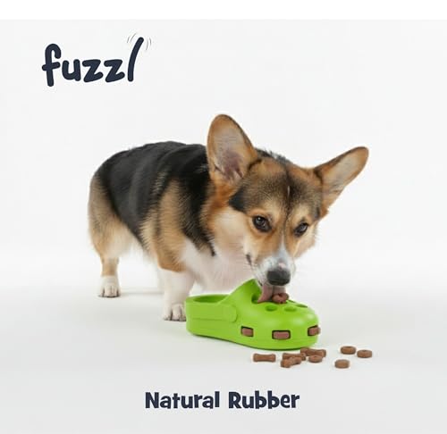 Fuzzl Clog Large Treat Toy for Dogs Puzzle Enrichment Shoe – Natural Rubber Chew Toy – Durable, Interactive Cognitive Feeder – Eco-Friendly, Non-Toxic & Dishwasher Safe – Green - style: Clog Green