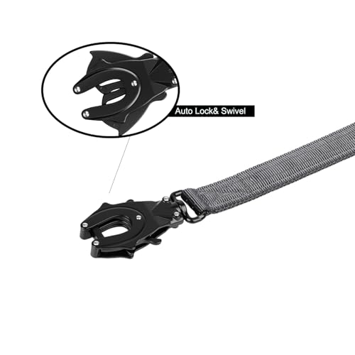 ICEFANG Relfective Dog Leash for Medium Large Dogs,K9 Training Walking Lead with Double Handle,Heavy Duty Auto-Lock Metal Clasp (6ft, Grey) - color: Grey, size: 6 ft (No bungee)
