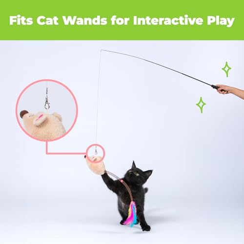 Catify by Best Pet Supplies Interactive Cat Toys – Plush, Motion-Activated & Squeaking Toys with Premium North American Catnip for Indoor Cats & Kittens - Squeaking Mice Set, Beige & Gray - color: Squeaking Mice Beige & Gray