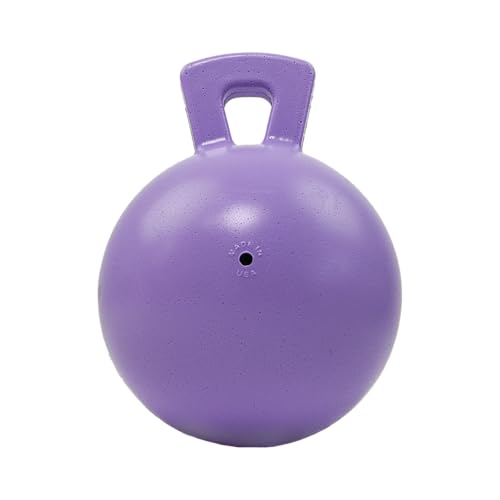 Jolly Pets Tug-n-Toss Heavy Duty Dog Toy Ball with Handle, 8 Inches/Large, Light Purple - color: Light Purple, size: Large (8 in)