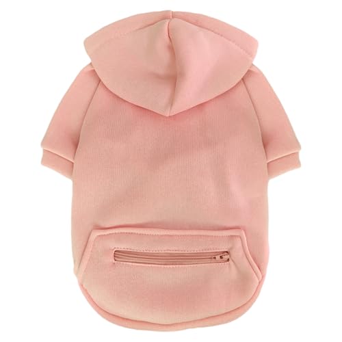 Jecikelon Pet Dog Cold Weather Coat with Pocket Winter Dog Hoodie Warm Puppy Clothes for Small Dogs Chihuahua Clothing (Pink, X-Small) - color: Pink, size: X-Small
