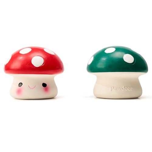 Squeaky Dog Toys, Soft Latex Squeaky Dog Ball for Small Dogs Puppies, Cute Bounce Squeak Mushroom Pet Toys - color: Mushroom - 3 Pack, size: Small