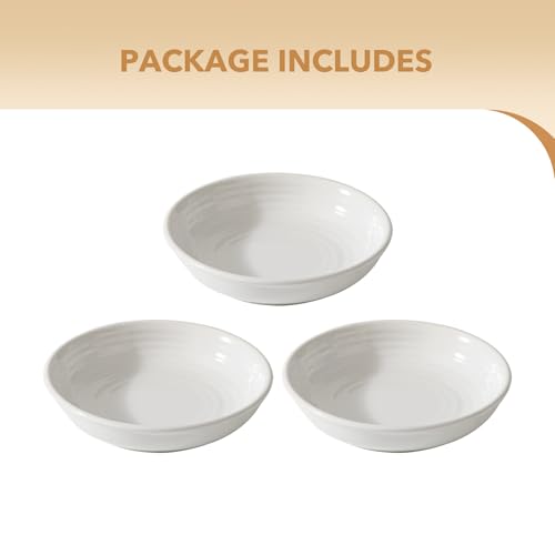 Havniva Ceramic Cat Bowl Whisker Friendly 5.5” Cat Dishes Shallow Cat Food Bowl Anti-Slip Pet Water Bowls for Indoor Cats, Wide Cat Food Dish Prevent Whisker Fatigue (3 Pack) - color: White - A