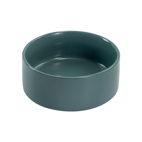 SPUNKYJUNKY 13.5OZ Ceramic Dog and Cat Bowl, Modern Cute Weighted Food Water Bowl for Replacement Light Green (2 Pack) - color: Light Green, size: 1.7 CUPS × 2
