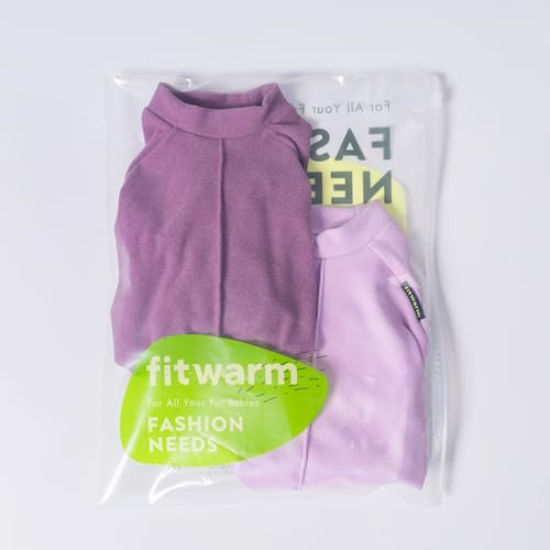 Fitwarm 2 Pack Lightweight Fleece Dog Pajamas, Warm Winter Dog Clothes for Small Dogs Boy Girl, Cozy Pet Onesie with Feet, Violet Purple, Medium - color: Purple, size: Medium