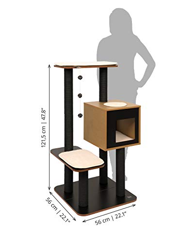 Vesper Cat Tree, High Base, Black , 52046 - color: Black
