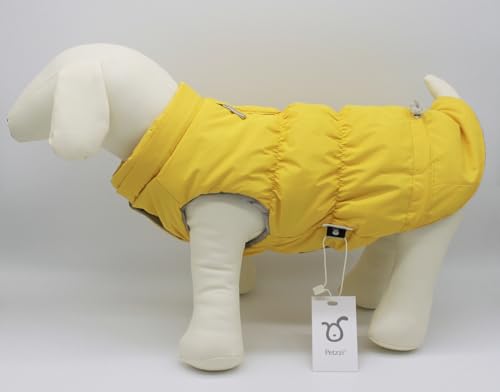 Warm Dog Coat Jacket with Detachable Hood Harness Hole Winter Coat Pet Clothes Dog Cold Weather Coats Cozy Snow Jacket Vest for Small Medium Large Dogs - Blake (Yellow, XX-Large) - color: Yellow, size: XX-Large