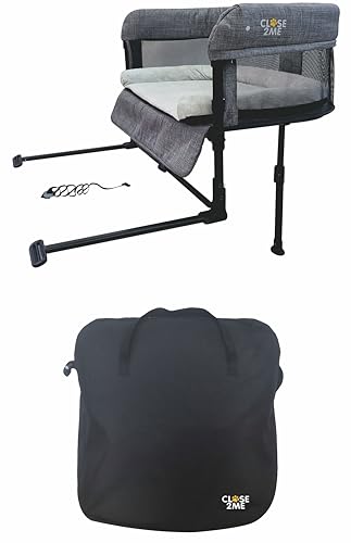 Englacha Close2Me Elevated Pet Bed - Bedside Mattress for Cats and Small Dogs - Comfortable, Cozy Design with Tool-Free Installation - Foldable for Easy Transport, Carry Bag Included