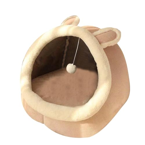 15.8" Soft Round Plush Faux Fur Pet Bed for Cats or Small Dogs, Anti-Anxiety Cat Bed, Washable Fluffy Anti-Slip Mute Base, Cozy Kitty Kennel (pi-nk) - color: pi-nk
