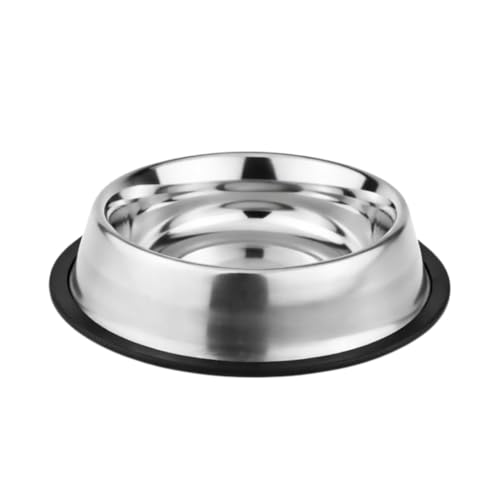 Stainless Steel Dog Bowl Pack of 2, Food & Water Bowl for Dogs, Durable Dog Feeding Bowl, Bowls for Small Dogs, Easy to Clean, Anti-Skid Pet Bowl - 16 oz (Silver) - color: Silver