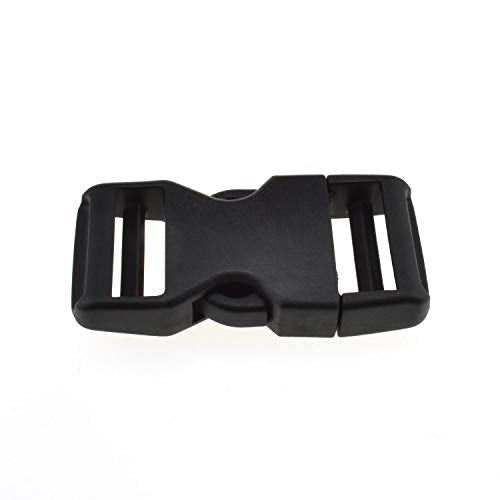 SGH Pro Quick Side Release Buckles 1" Wide 5 Pack Dual Adjustable No Sewing Clips Snaps Heavy Duty Plastic Replacement for Nylon Strap Backpack Fanny Pack Nylon Webbing Belt Dog Collars