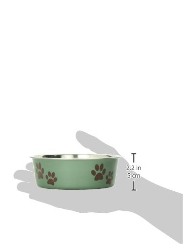 Loving Pets Bella Dog Bowls- Stainless Steel Dog & Cat Bowls - Spill Proof Dog Food Bowl, Cat Bowl, Puppy Essentials & Pet Supplies Great for Home & Travel (Small 10-20 lbs, Artichoke) - color: Artichoke, size: Small (10-20lbs)