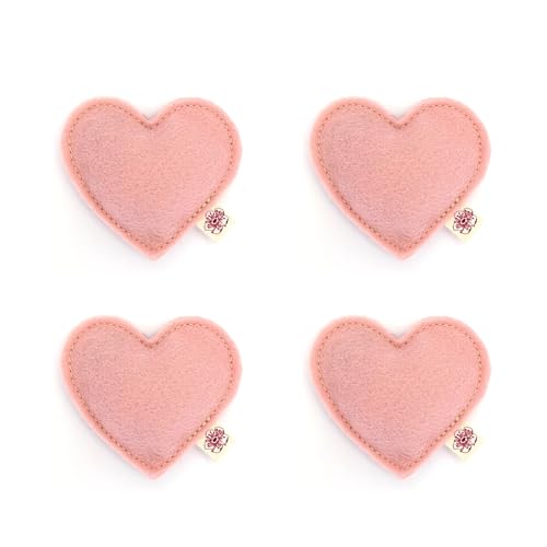 Catnip Toy – Heart Shape, Organic Catnip, 100% Wool Felt, Grown & Made in The USA - Pink, 4 Pack - color: Pink, size: 4 pack