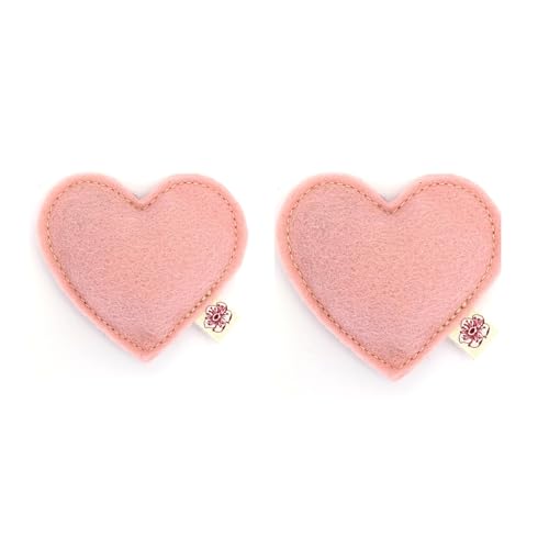 Catnip Toy – Heart Shape, Organic Catnip, 100% Wool Felt, Grown & Made in The USA - Pink, 2 Pack - color: Pink, size: 2 pack