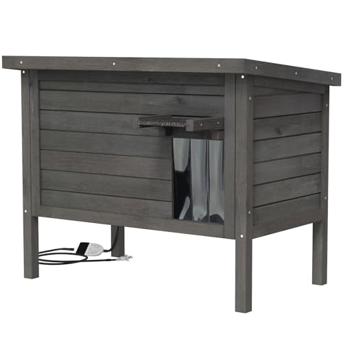 GDLF Outdoor Feral Cat House Heated Cat Shelter with 100% Insulated All-Round Foam Weatherproof for Multiple Felines 34.5"X21.5"x27.2" - style: Heated Feral Cat House