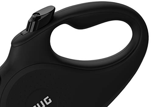 TUG 360° Tangle-Free Retractable Dog Leash with Anti-Slip Handle | 16 ft Strong Nylon Tape | One-Handed Brake, Pause, Lock (Small, Black/Grey) - color: Black/Grey, size: Small