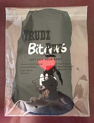 Trudz Pet Rdc Pet 'Bitches Love Me' Dog Shirts, Clothes, Cotton T-Shirt Dog Tank Top Summer Dog Vest for Small Dog & Medium Dog & Cat (Black) - size: Small
