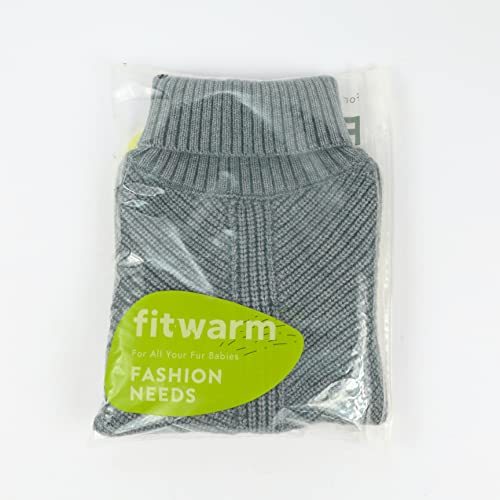 Fitwarm Dog Turtleneck Sweater, Thermal Knitted Pet Coat, Dog Winter Clothes for Small Dogs, Cat Apparel, Heather Grey, Small - color: Heather Grey, size: Small