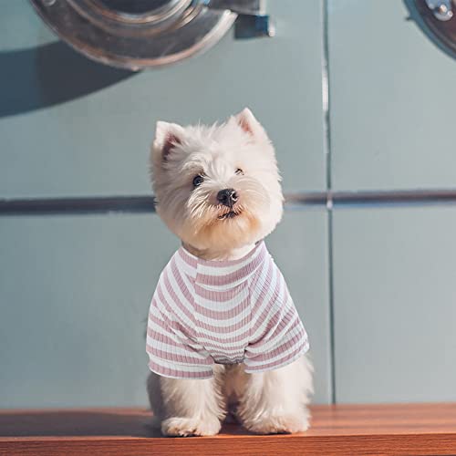 Dogs PJS Clothes for Small Dogs Girl Puppy Pajamas Long Sleeved Onsie Warm Coats Jumpers Outfits - color: PINK, size: L(Back11.8", Weight6.5-9 lbs)