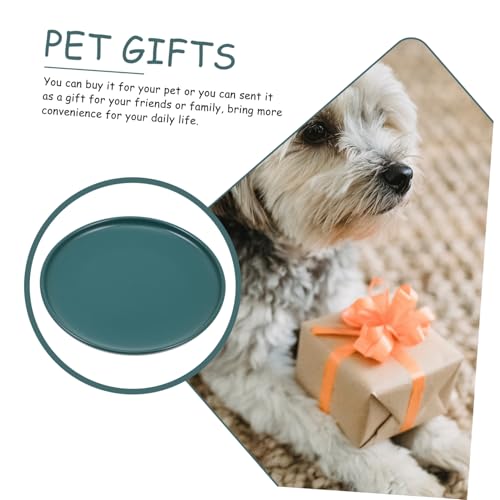 ORFOFE Ceramic Cat Bowl Green Household Pet Dish with Whisker-Friendly Design Smooth Surface Easy to Clean for Dry and Wet Food Indoor Cats