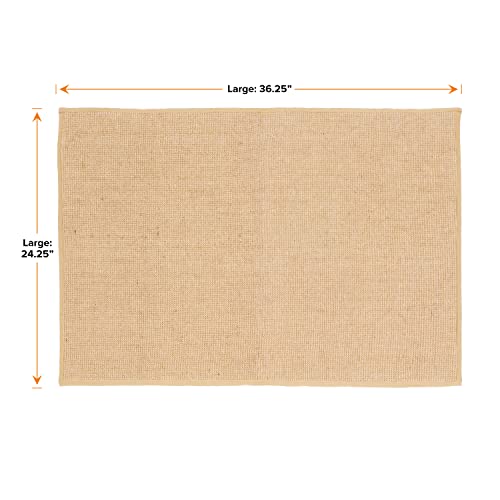 Neater Pets Jute Cat Litter Trapping Mat - Catches Spilled Litter Mess from Kitty Litter Box to Protect Floors, Soft on Cats Paws, Anti-Skid Backing, Easy to Clean, Beige, 24" x 36" - color: Beige
