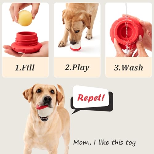 Natural Rubber Long Lasting Interactive Dog Toys to Keep Them Busy, Freeze Enrichment Toys for Medium and Large Dogs - Lifetime Replacement - Frozen Puzzle Treat Dispensing Dog Toys - color: Frozen Mushroom Dog Toy