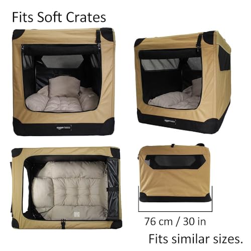 Helen's Pet Bed Multi-Fit Dog Crate Cushion, Medium (Label: L JP Size) - Washable Reversible Crate Bed Pad, Soft Cushion for Wire, Plastic & Hard-Sided Crates, Carriers & Strollers - color: Beige Pink (Fabric), size: Medium