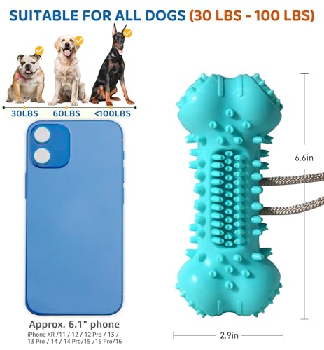 Dog Chew Toy for Aggressive Chewers, Durable Dental Cleaning Treat Toy, Food Dispensing Interactive Toy for Small, Medium & Large Dogs, Teeth Cleaning, Keep Busy, Tough Natural Rubber (Green) - color: Green