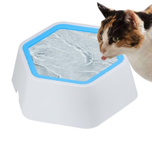 Floating Pet Bowl – Spill Resistant Water Feeder, Anti Tip Design, Dry Mouth Control | Splash Proof Cat Dog Drinking Solution for Home Travel - color: Blue