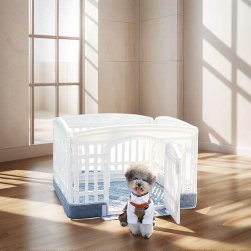 Dog Playpen Bottom Pad Mat for 36" 4-Panel Playpens - Scratch & Chew-Resistant Puppy Pen Floor Mat with Hook & Loop Fasteners, Waterproof & Leakproof, Non-Slip (Gray) (Playpen Not Included) - color: Gray