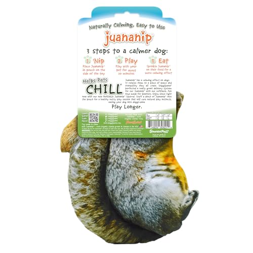 Doggijuana Refillable Juananip Toy Bundle | Squirrel Bundle | Funny Dog Toy Plush with Catnip and Refill | Calming Aid for Dogs | Interactive Chew Toy for Play - style: Squirrel