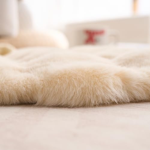 SHENGOCASE Pet Cushion Pad, Faux Fur Dog Cat Kneading Pillow, Crate Bed Insert, 16 Inches, 2-Pack - color: Beige, size: 16"