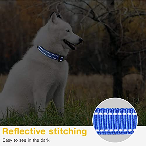 HEELE Dog Collar, Reflective Dog Collar, Soft Neoprene Padded Breathable Nylon Pet Collar Adjustable for Small Dogs Puppy, Royal Blue, XS(7.87-11.81") - color: Royal Blue, size: X-Small (7.87-11.81")