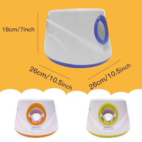 Automatic Dog Ball Launcher-Small Silent Dog Ball Thrower, 3 Adjustable Distances (20ft/33ft/46ft), Rechargable,Includes 3 Durable 2.3" Balls for Small/Medium Dogs (Blue, Medium) - color: Blue