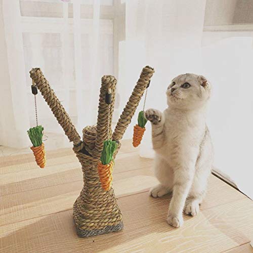 Natural Rattan Carrot Chew Toy for Rabbits Durable Bunny Toys for Indoor Bunnies Safe Chewing and Climbing Enrichment - color: Carrot Tree
