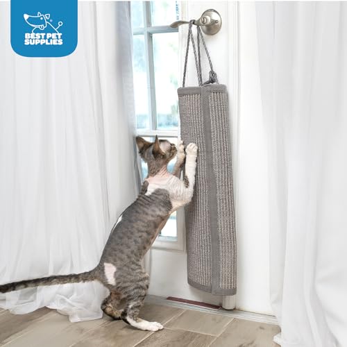 Best Pet Supplies Catify Cat Scratcher, Fun Interactive Scratchers, Posts, Poles, Claw Safe, Furniture Saver Indoor Play Support Natural Cat Behaviors Heavy Duty - Log (Cream), 22 x 17.28 - color: Beige Log