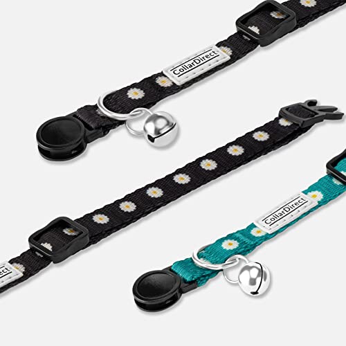 CollarDirect Cat Collar Breakaway with Removable Bell Set of 2 PCS - color: Black & Green