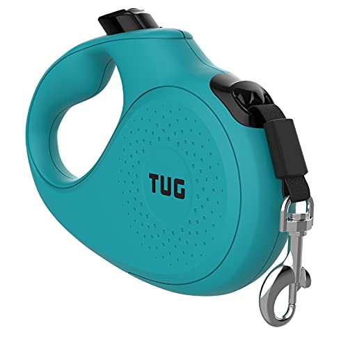 TUG Monochrome 360° Tangle-Free Retractable Dog Leash | 16 ft Strong Nylon Tape (Medium, Aqua) - color: Aqua, size: Medium, 16 ft