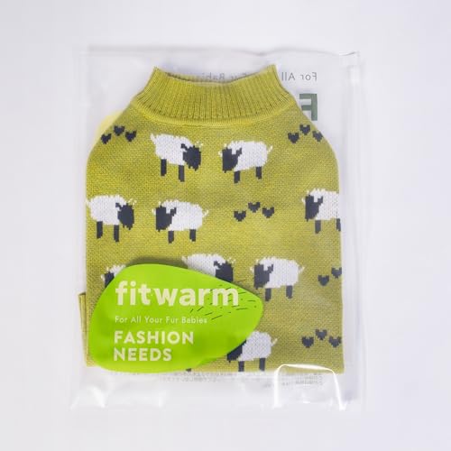 Fitwarm Funny Sheep Sweater, Thermal Winter Clothes for Small Dogs, Holiday Outfit, Pullover Jumper, Black, Green, White, Large - color: Sheep, size: Large