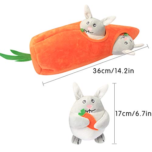 Hide and Seek Dog Puzzle Toys, Plush Interactive Puppy Toys for Small, Medium Dogs, Easter Puppy Essentials - style: Rabbit