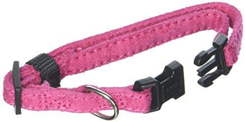 Dogline 3/8 x 7 to 11" Comfort Microfiber Soft Padded Pet Puppy Dog Collar, X-Small, Pink - color: Pink, size: W 3/8" L 7"-11"