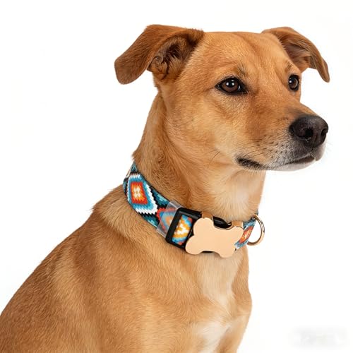 Personalized Custom Customized Silent No Jingle Dog Collar with Engraved ID Dog Name Phone Number/Dog Collars for Puppy X-Small Small Medium Large X-Large Boy Girl Dogs-Rhombus-XS - color: 16 Rhombus, size: X-Small (0.6" *7.8"-11.8")